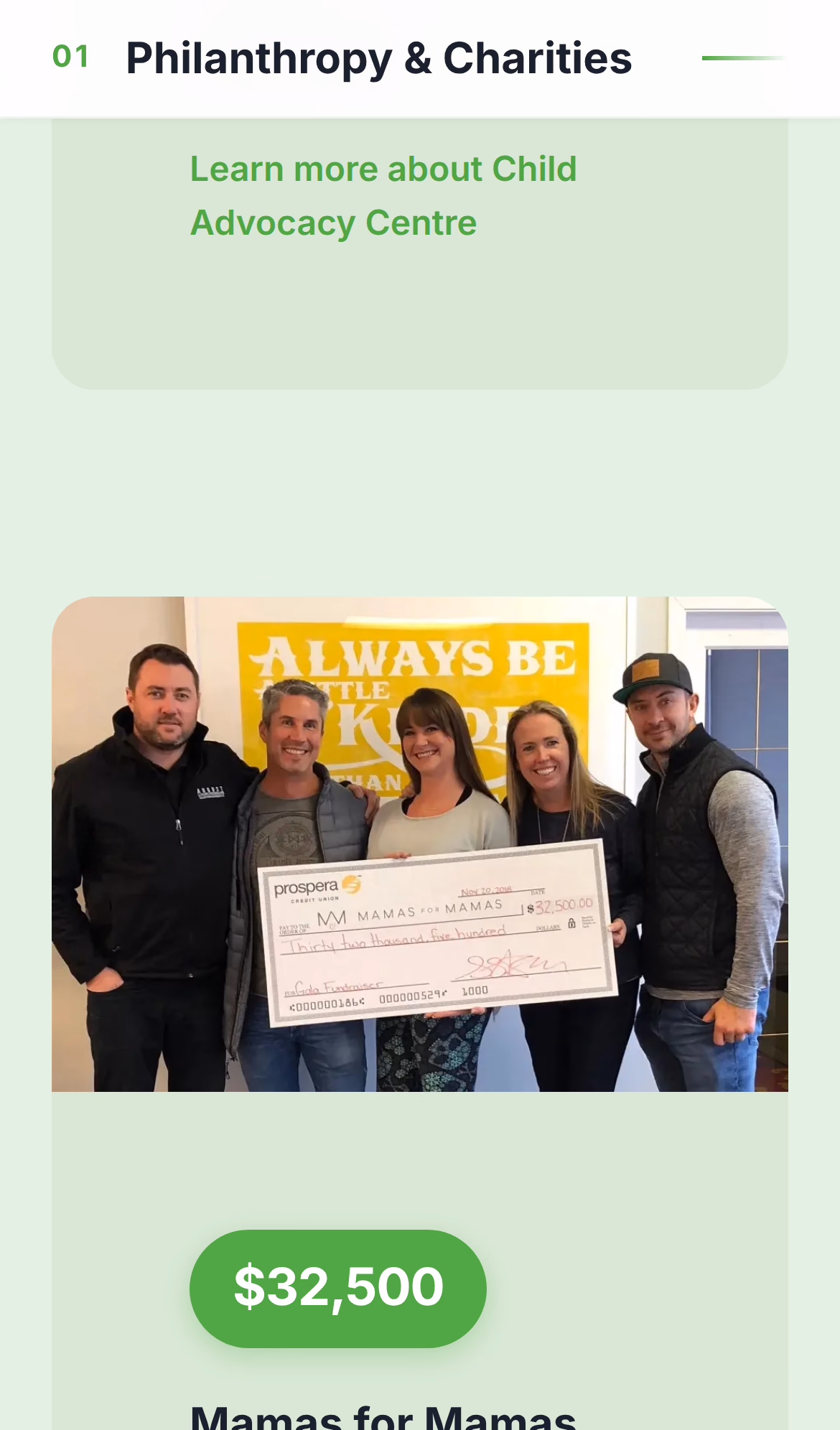 Brent Marshall Commercial philanthropy section (mobile)